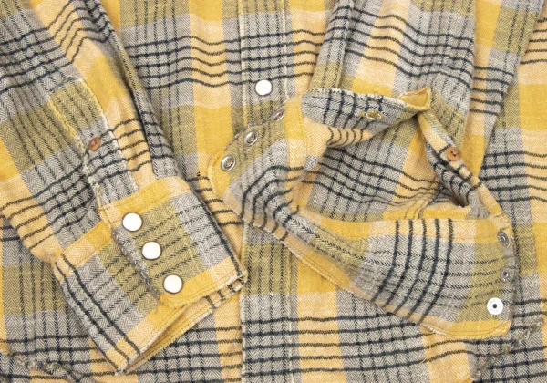 45rpm 45R Cut-off Snap Button Check Flannel Shirt K-174499_008