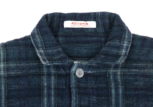 45rpm& Indigo Dyed Cotton Check Pullover Shirt K-174500_004