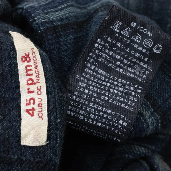45rpm& Indigo Dyed Cotton Check Pullover Shirt K-174500_016