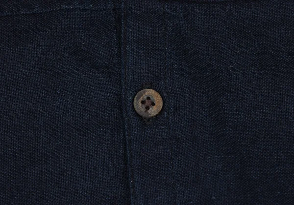 45rpm 45R Indigo Dyed Cotton Band Collar Blouse K-174502_009