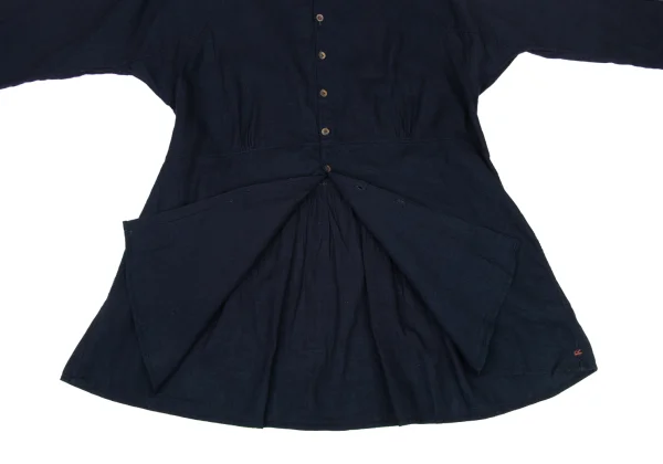 45rpm 45R Indigo Dyed Cotton Band Collar Blouse K-174502_011