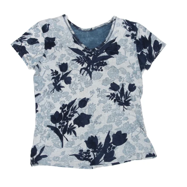45rpm 45R Indigo Dyed Floral Print T-shirt K-174503_002
