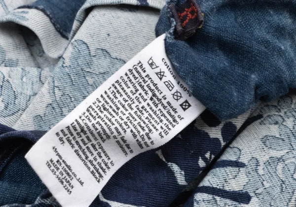 45rpm 45R Indigo Dyed Floral Print T-shirt K-174503_017