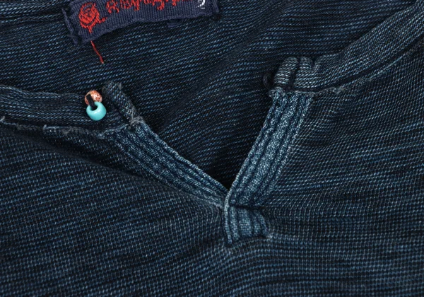 45rpm 45R Indigo Dyed Bead Button T-Shirt K-174504_005