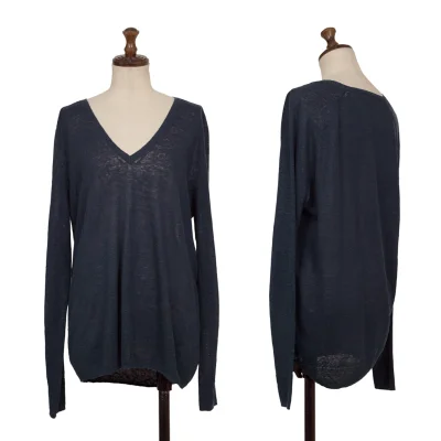 Theory Linen Rayon V-Neck Knit Top