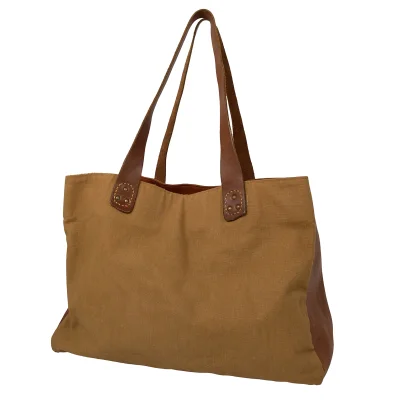 45rpm 45R Leather Switching Canvas Tote Bag