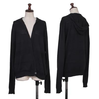 MAX&Co Lace Jacquard Hooded Knit Cardigan