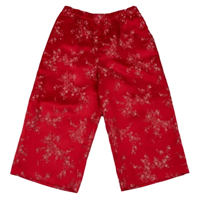 COMME des GARCONS Poly Acetate Metallic Thread Floral Embroidery Pants