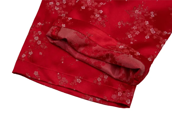 COMME des GARCONS Poly Acetate Metallic Thread Floral Embroidery Pants K-174517_006