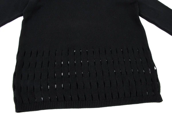 JUNIOR GAULTIER Cotton Acrylic Slit High-Neck Knit Top K-174523_007