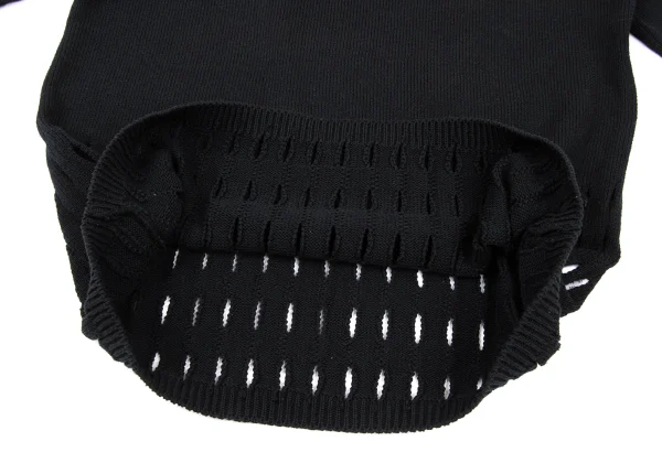 JUNIOR GAULTIER Cotton Acrylic Slit High-Neck Knit Top K-174523_009