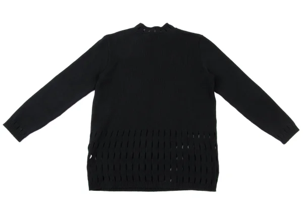 JUNIOR GAULTIER Cotton Acrylic Slit High-Neck Knit Top K-174523_010