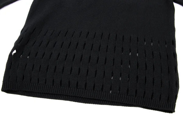 JUNIOR GAULTIER Cotton Acrylic Slit High-Neck Knit Top K-174523_011
