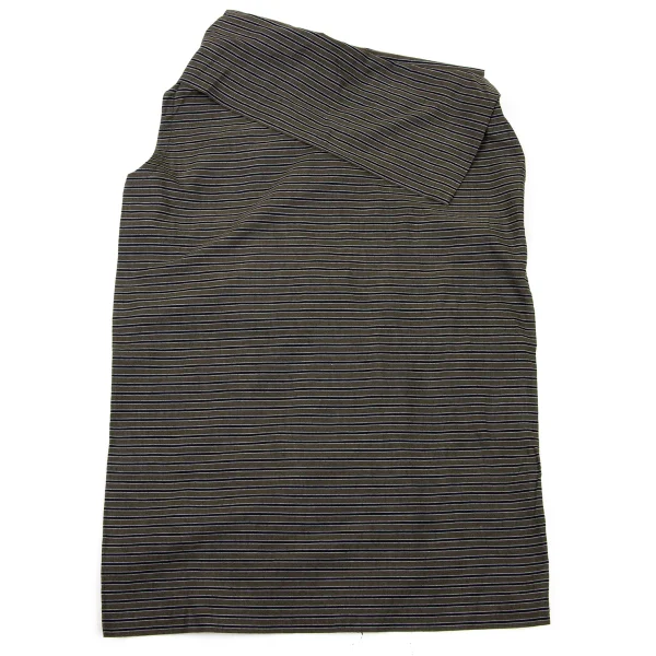 ISSEY MIYAKE Drape Neck Stripe Sleeveless Top K-174525_002