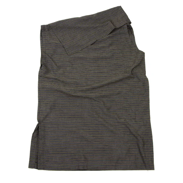 ISSEY MIYAKE Drape Neck Stripe Sleeveless Top K-174525_010