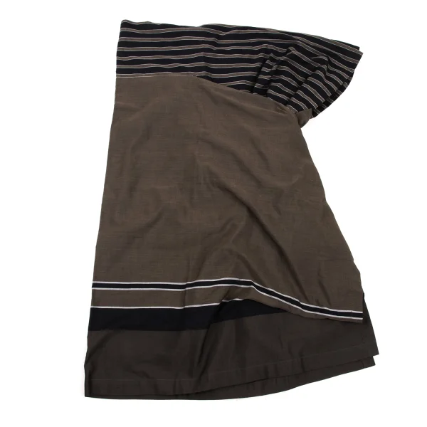 ISSEY MIYAKE Stripe Layered Cotton Skirt K-174526_002