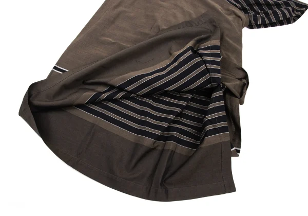 ISSEY MIYAKE Stripe Layered Cotton Skirt K-174526_008