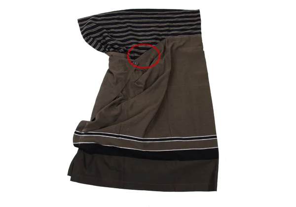 ISSEY MIYAKE Stripe Layered Cotton Skirt K-174526_010