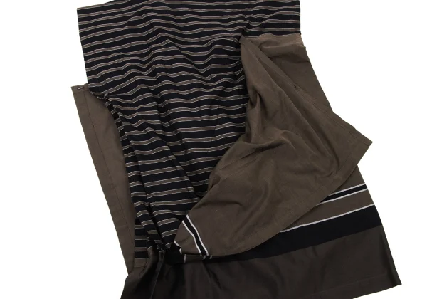 ISSEY MIYAKE Stripe Layered Cotton Skirt K-174526_013