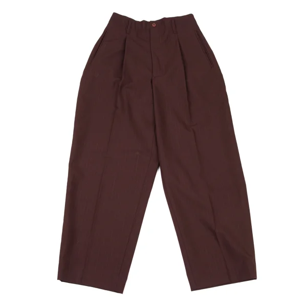 Jean Paul GAULTIER HOMME Wool Blend Pinstripe Tuck Pants Bordeaux 48 K-174530_001