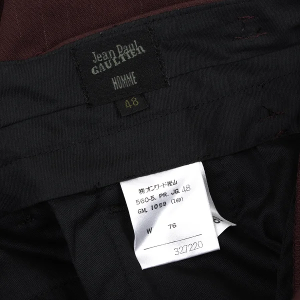 Jean Paul GAULTIER HOMME Wool Blend Pinstripe Tuck Pants K-174530_013