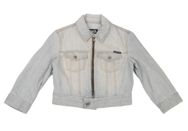 D&G Dust Finish Cropped Denim Jacket K-174549_002