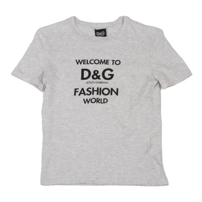 D&G Logo Printed Melange T Shirt