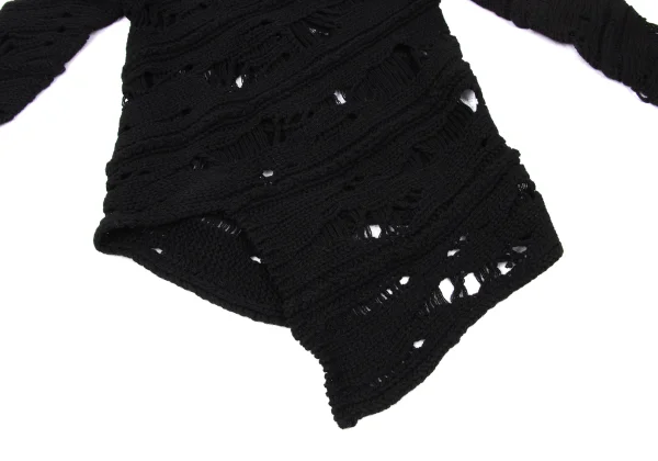 COMME des GARCONS HOMME PLUS Distressed Twist Knit Sweater K-174555_006