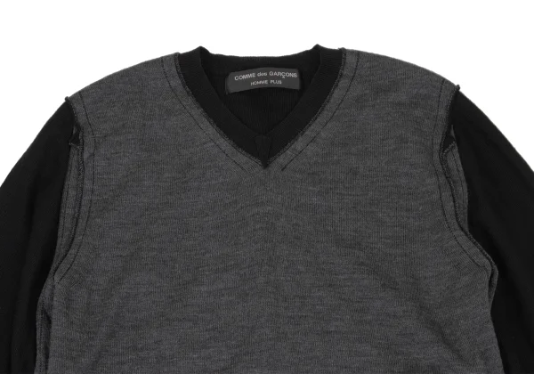 COMME des GARCONS HOMME PLUS Inside out V Neck Knit Sweater K-174556_002