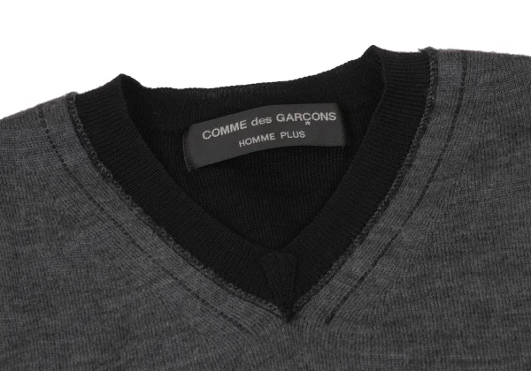 COMME des GARCONS HOMME PLUS Inside out V Neck Knit Sweater K-174556_003
