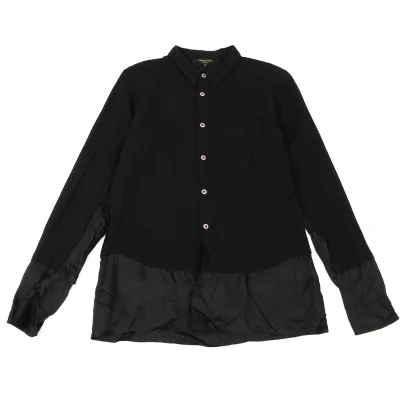 COMME des GARCONS HOMME PLUS Switching Dyed Wool Crape Shirt