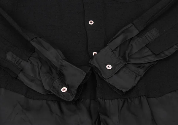COMME des GARCONS HOMME PLUS Switching Dyed Wool Crape Shirt K-174557_007