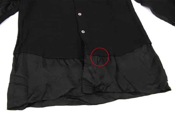 COMME des GARCONS HOMME PLUS Switching Dyed Wool Crape Shirt K-174557_011