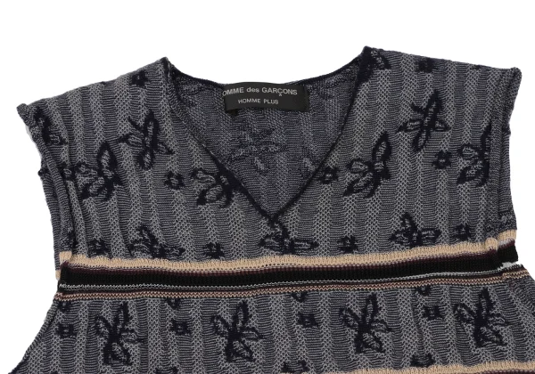 COMME des GARCONS HOMME PLUS Floral Line Jacquard Knit Vest K-174559_002