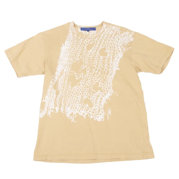 JUNYA WATANABE MAN COMME des GARCONS Mesh Stole Printed T-shirt Beige M K-174564_001