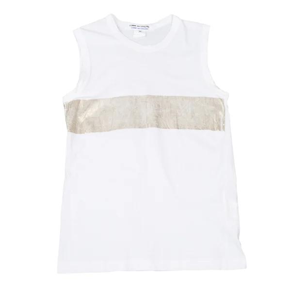 COMME des GARCONS Foil Print Tank Top White,Gold M K-174568_001