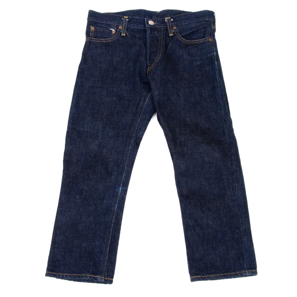 green Logo Button Cropped Jeans  Indigo 26 K-174569_001