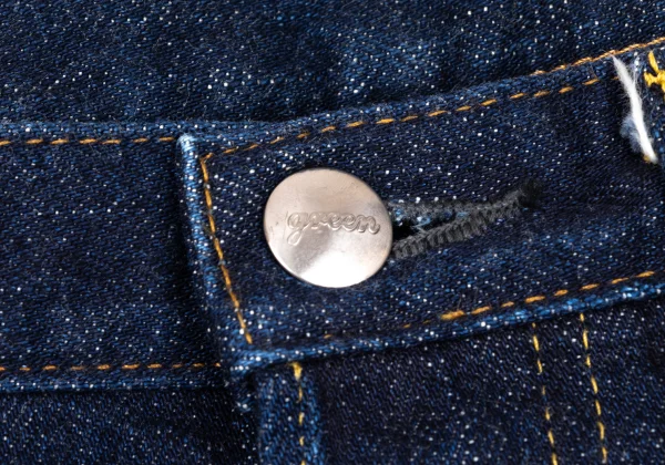 green Logo Button Cropped Jeans K-174569_003