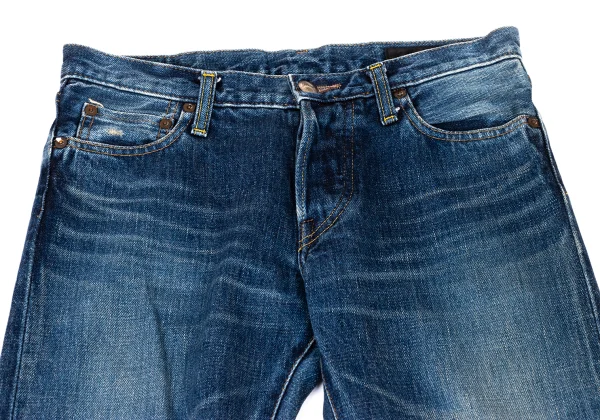 green Logo Button Washed Slim Fit Jeans K-174570_002