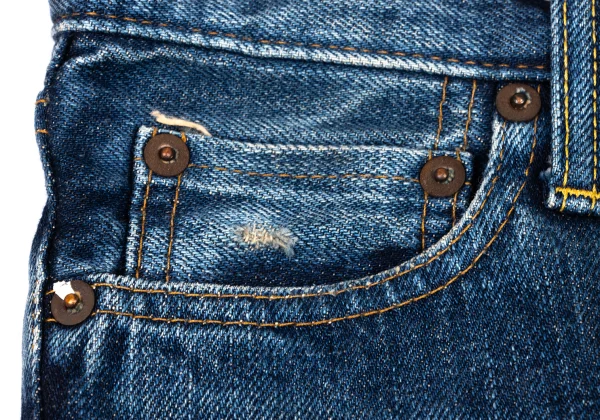 green Logo Button Washed Slim Fit Jeans K-174570_006