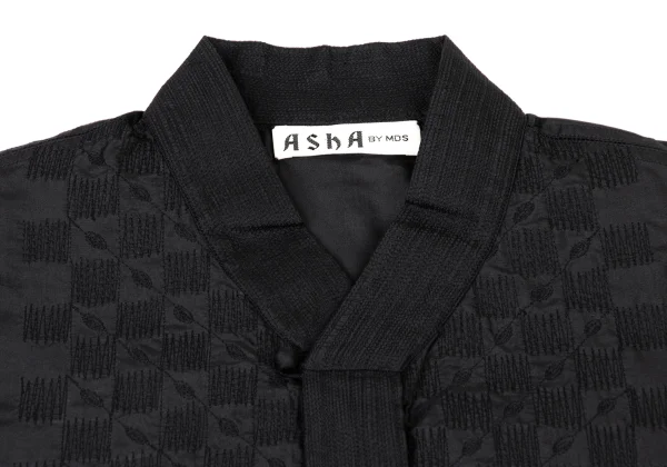 ASHA BY MDS Silk Front Check Embroidery Blouse  K-174572_004