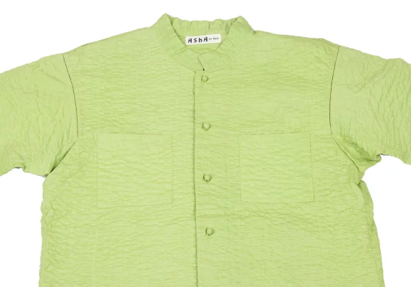 ASHA BY MDS Patch Pockets Sashiko Stitched Band Collar Shirt K-174573_003