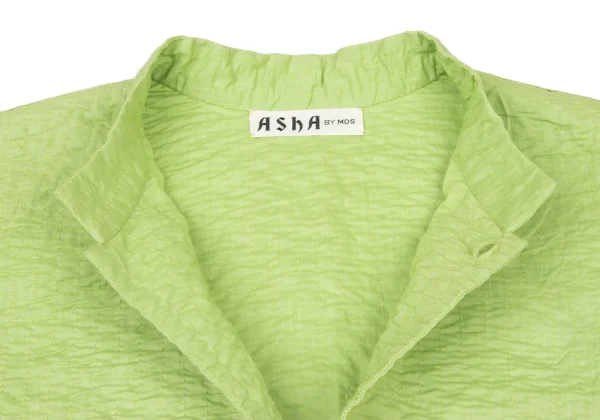 ASHA BY MDS Patch Pockets Sashiko Stitched Band Collar Shirt K-174573_006