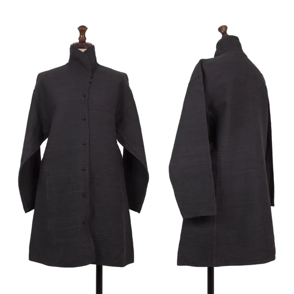 ASHA BY MDS Silk Stitch Design Stand Collar Jacket Navy S-M K-174574_001