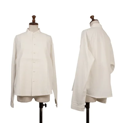 ASHA BY MDS Cotton Front Tuck Band Collar Shirt