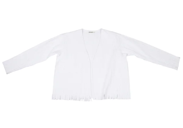 ASHA BY MDS Cotton Taped Fringe Buttonless Jacket K-174579_002