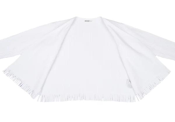 ASHA BY MDS Cotton Taped Fringe Buttonless Jacket K-174579_015