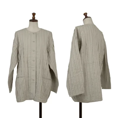 ASHA BY MDS Cotton Tape Switching Collarless Jacket 