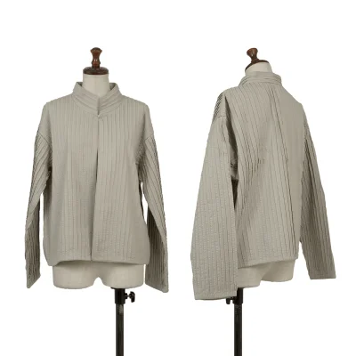 ASHA BY MDS Cotton Stitch Pleated 1Button Stand Collar Jacket
