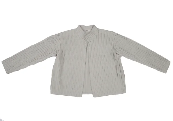 ASHA BY MDS Cotton Stitch Pleated 1Button Stand Collar Jacket K-174581_002
